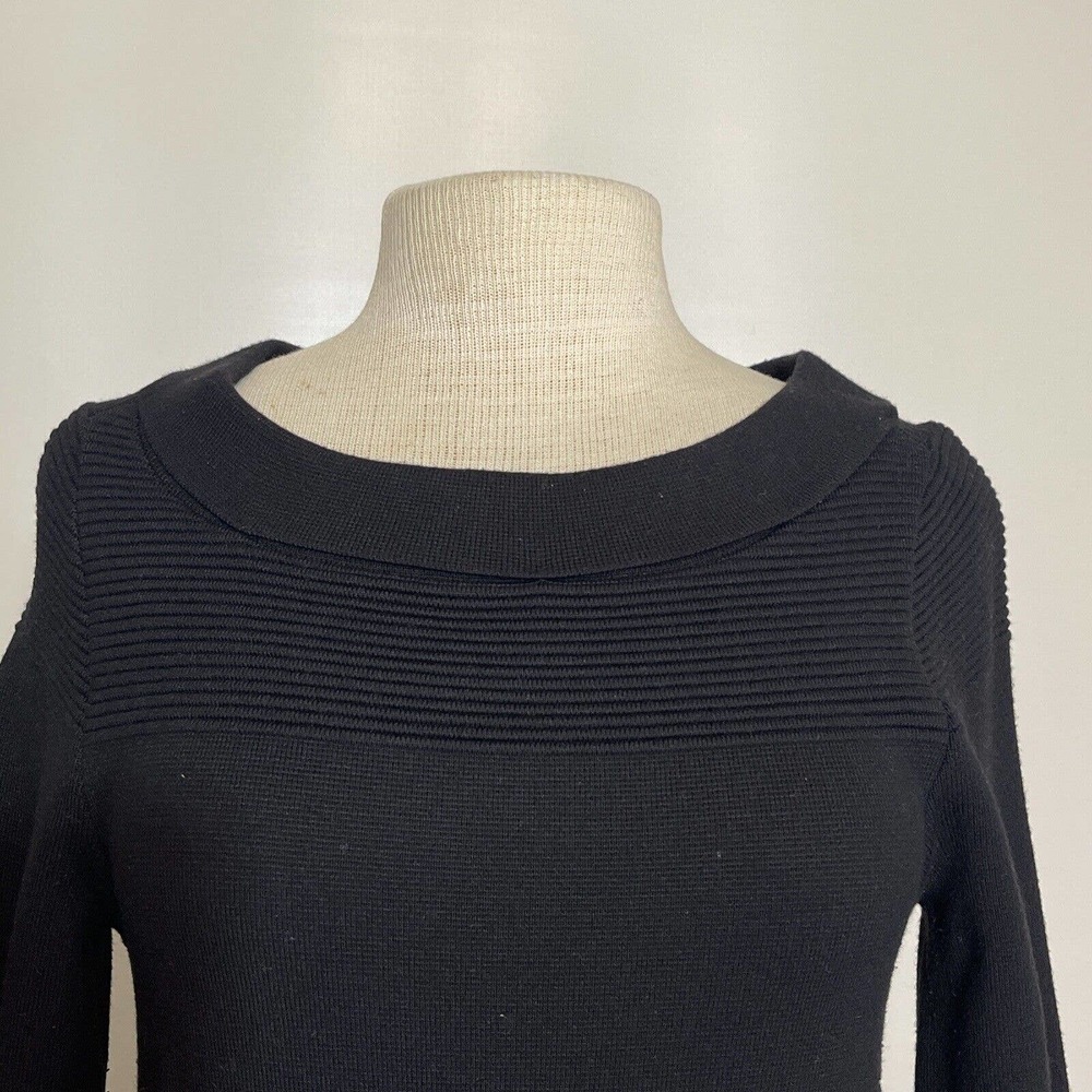 WHITE HOUSE BLACK MARKET Women’s S Viscose Nylon Sweater Knit Dress Black - Picture 2 of 10